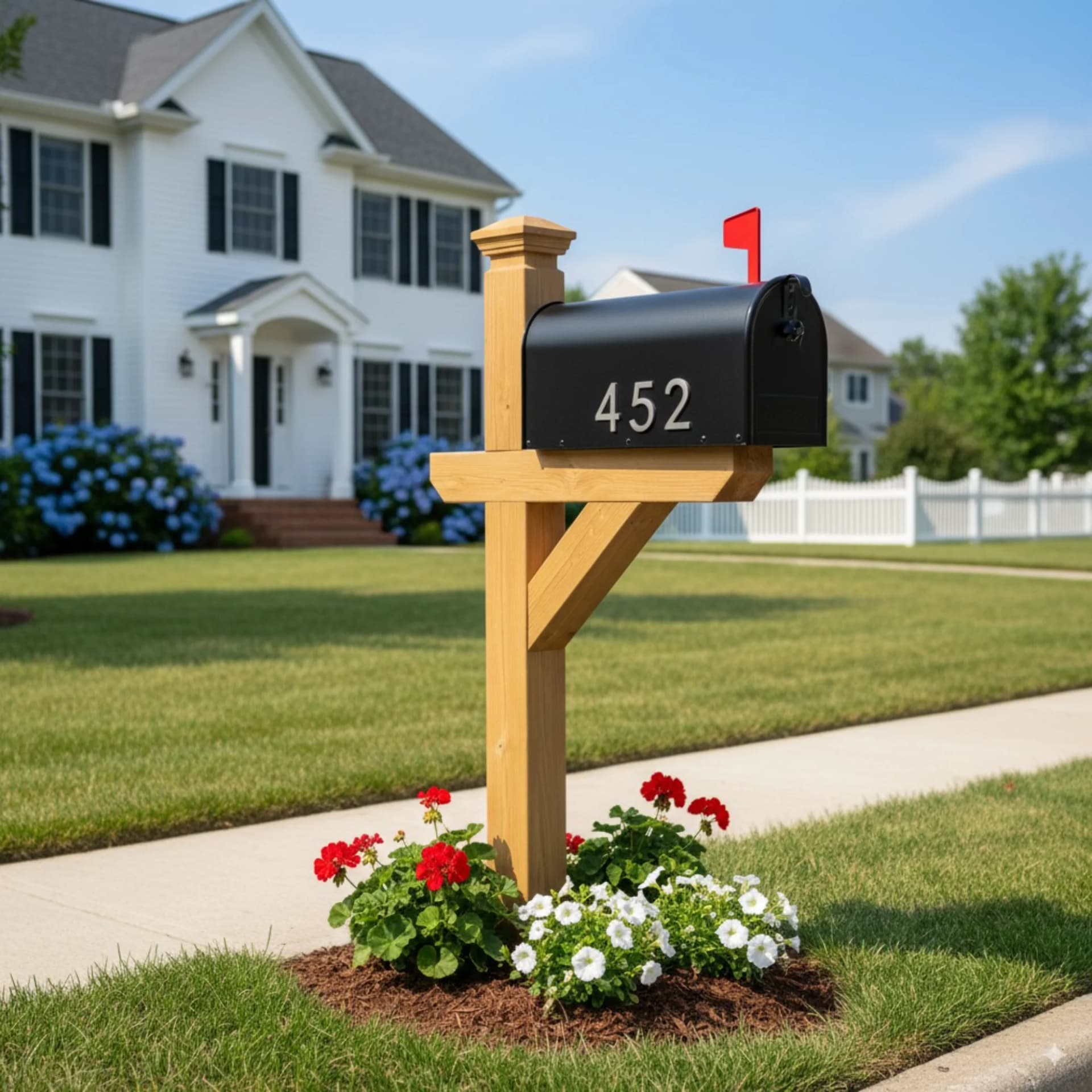 Wood Mailbox Repair & Refinishing after Churchkey Refinishing, Mandeville LA
