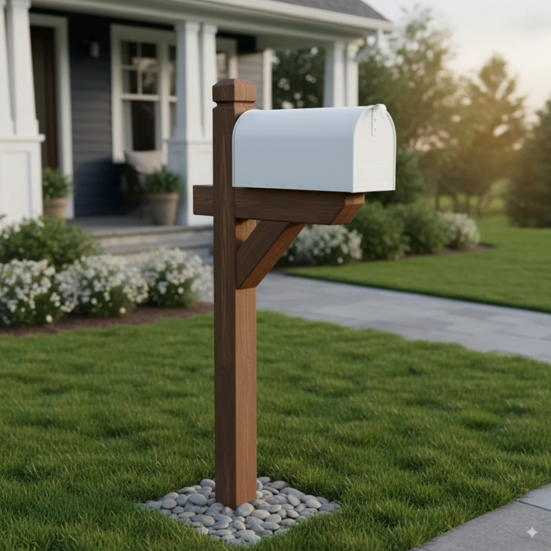 Wood Mailbox Repair & Refinishing after Churchkey Refinishing, Mandeville, LA