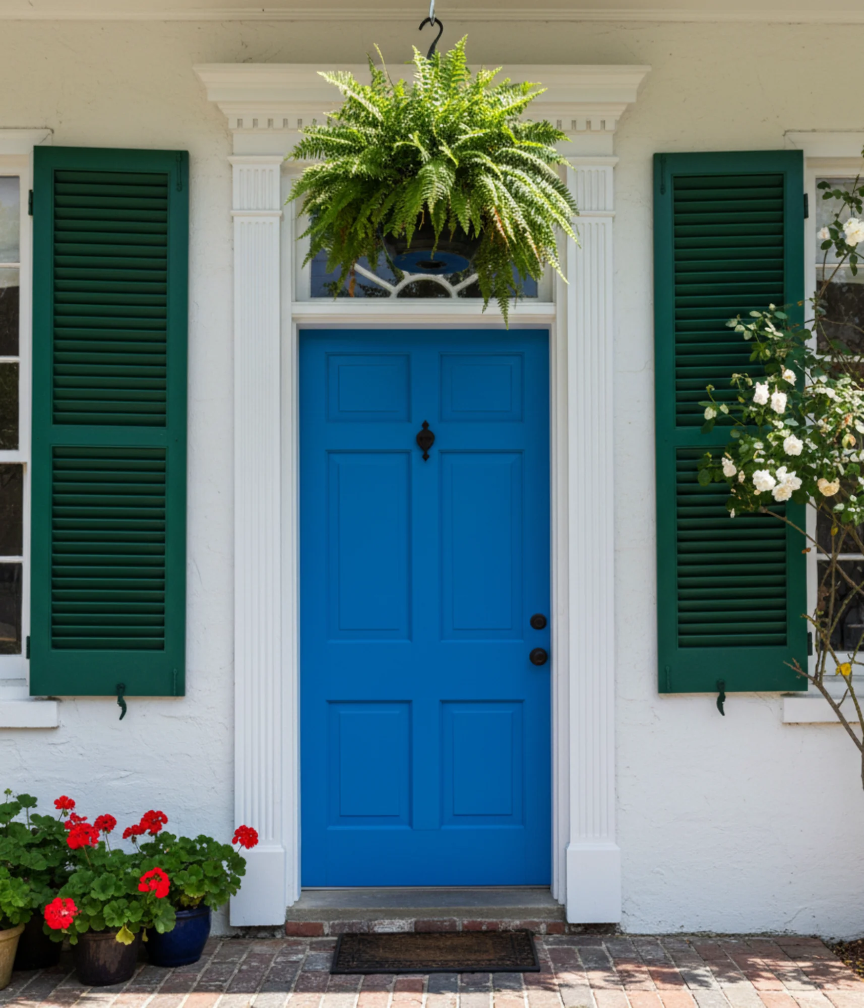 Bold Blue Door Painting in Slidell after Churchkey Refinishing in Town Center area, Slidell, LA