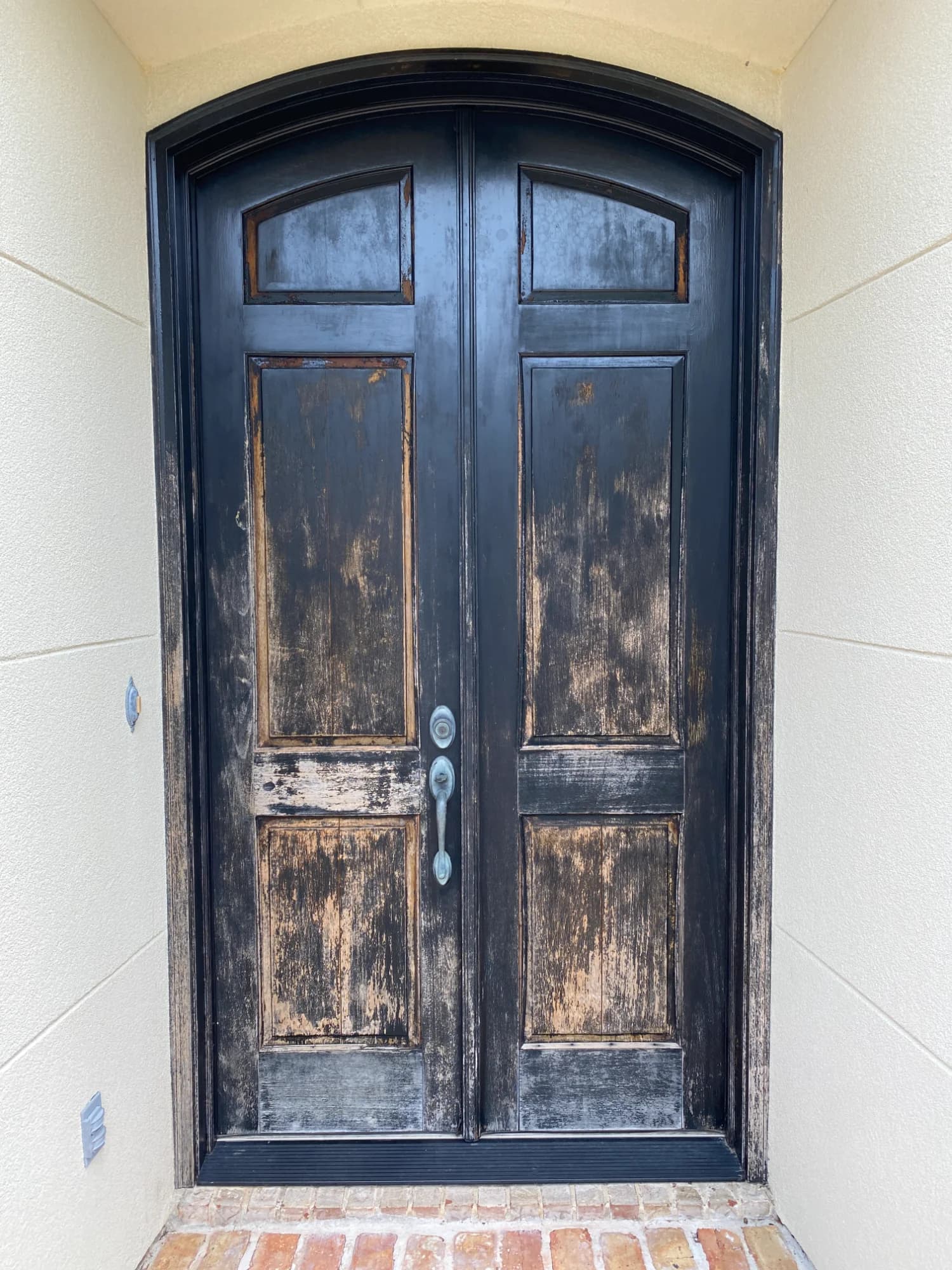 Front Door Painting before refinishing in Mandeville, LA