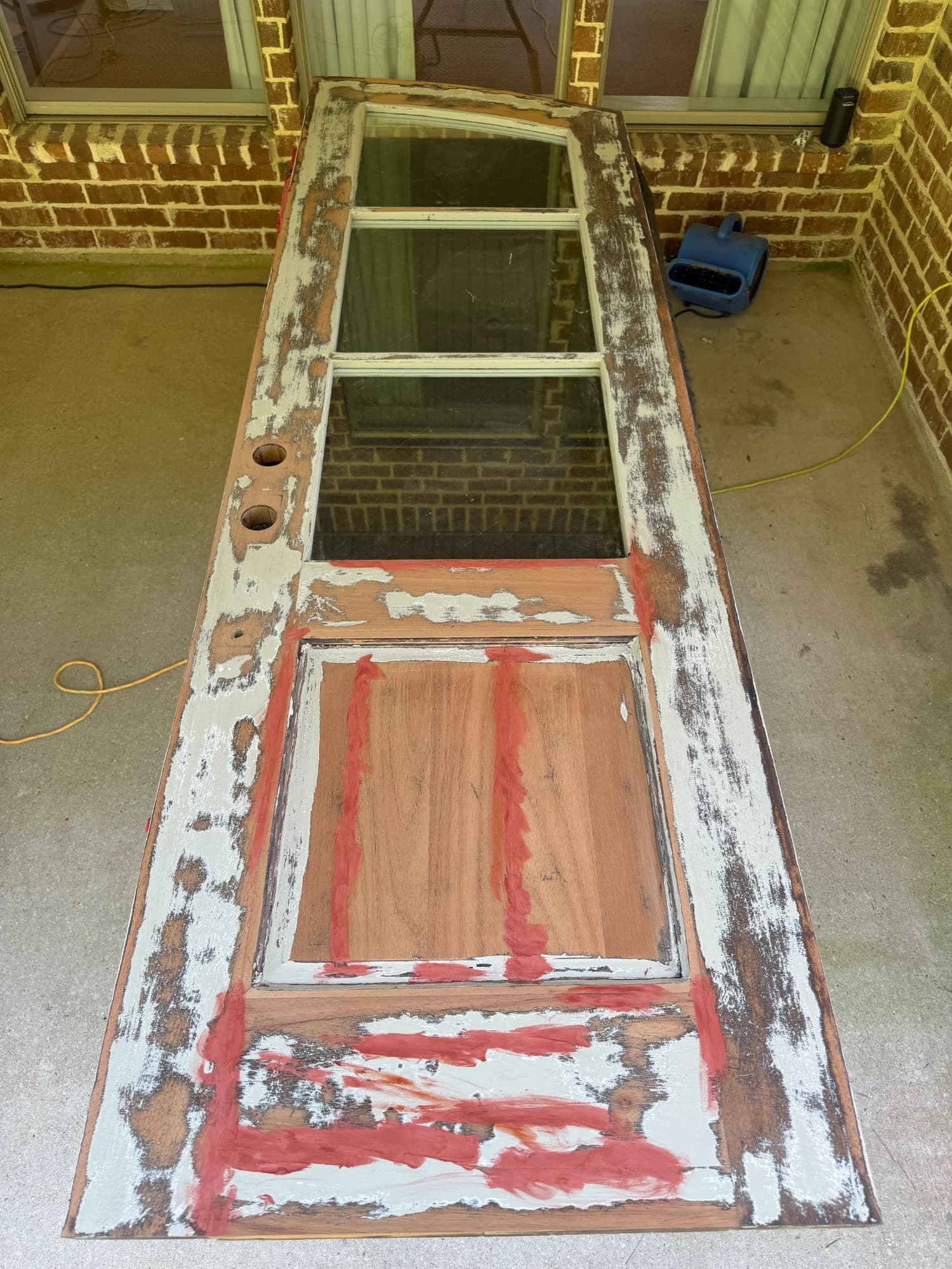 Cracked Door Panel Repair before photo, Churchkey Refinishing Mandeville, LA