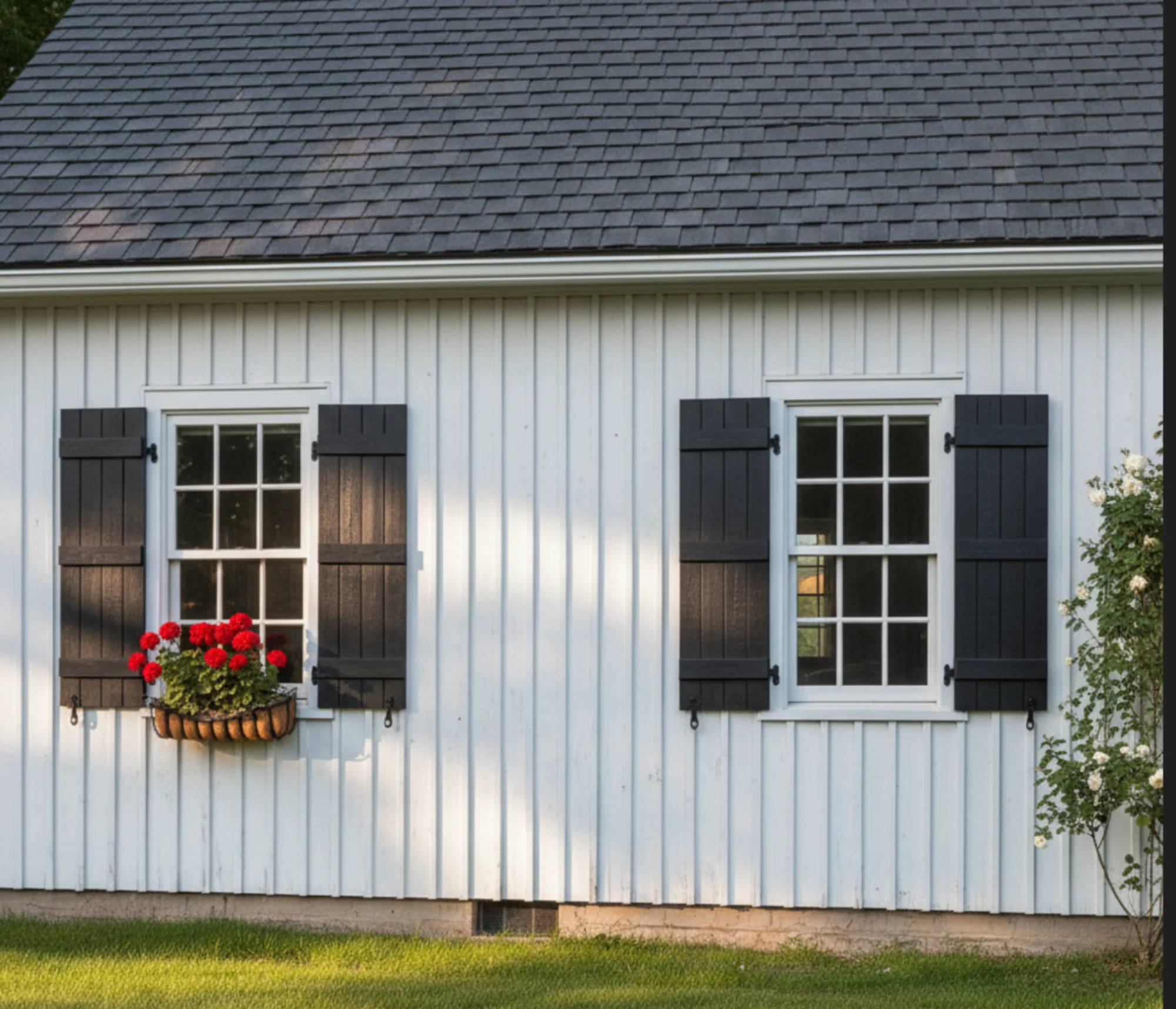 Classic Black Shutter Painting before refinishing in Residential area, Covington, LA